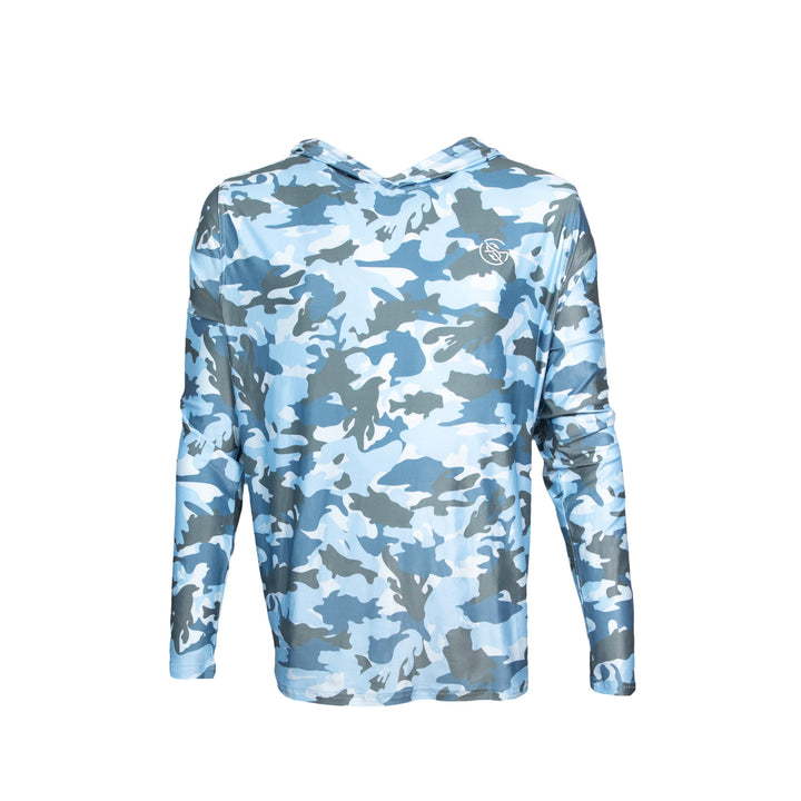 Blue Camo Hooded Long Sleeve