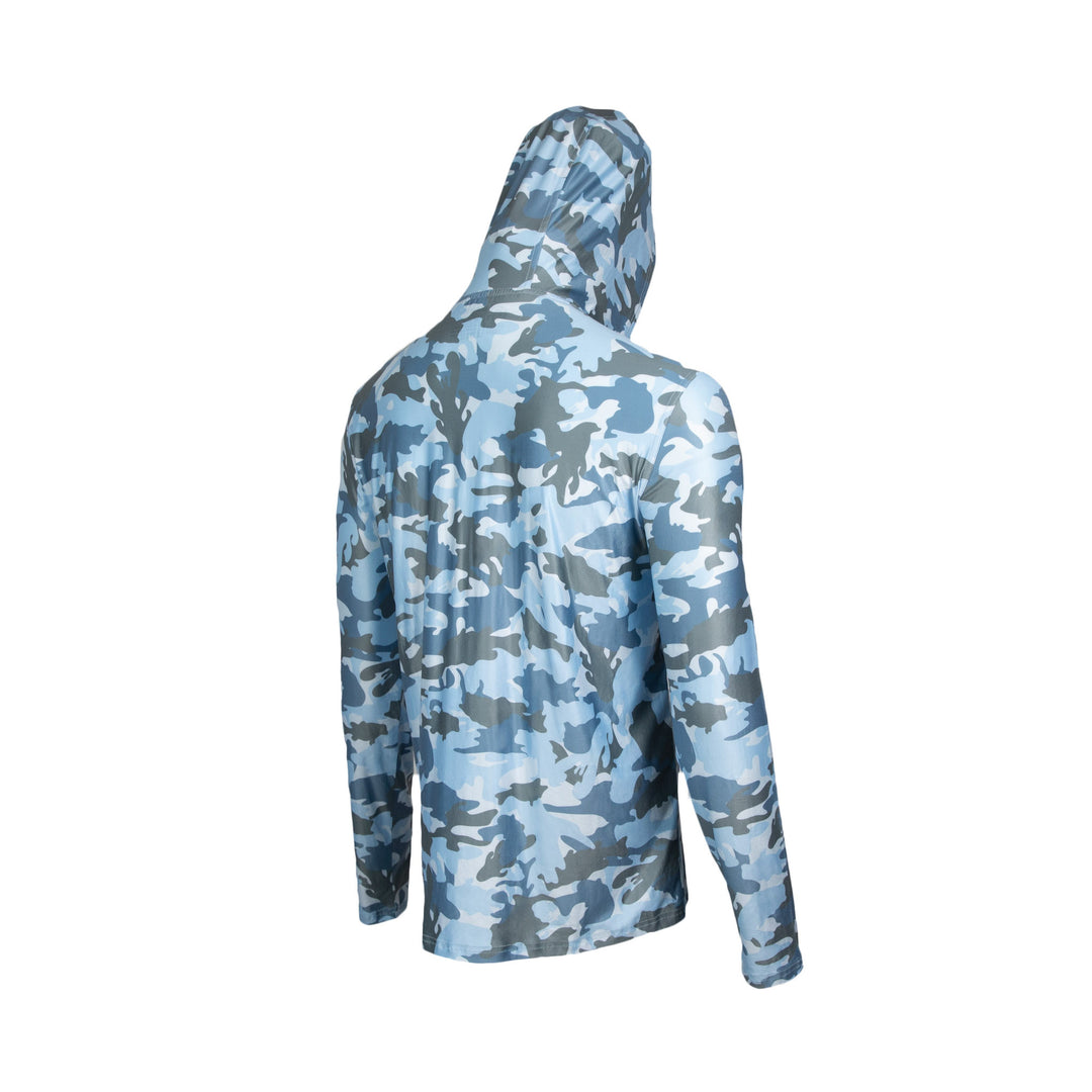 Blue Camo Hooded Long Sleeve