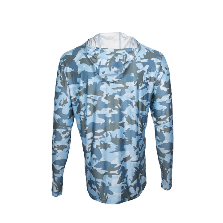 Blue Camo Hooded Long Sleeve